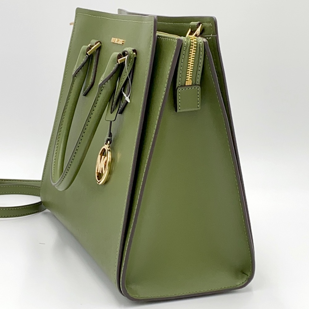 MICHAEL KORS HOPE LARGE SATCHEL EVERGREEN - Picture 6 of 16